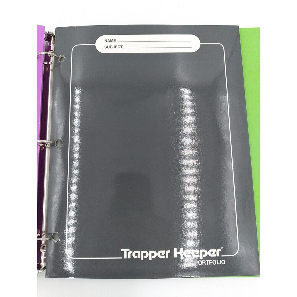 Trapper Keeper ~ Binder Portfolio Folder 2021 Mead Retro Leopard Boombox Purple - Picture 5 of 6
